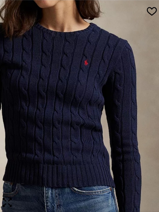 Ralph Lauren Sweaters - Ralph Lauren Navy Cable-Knit Crewneck Sweater Size XL